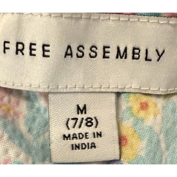 Free Assembly Girls Sleeveless Floral Tank Top M 7-8 Multicolor Cotton Key Hole - Picture 3 of 5